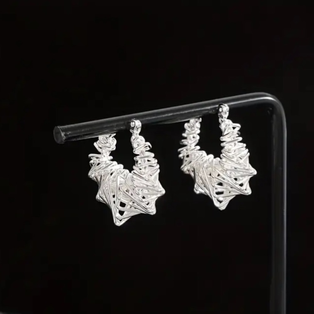 Edgy Shiny Abstract Sculpture Earrings